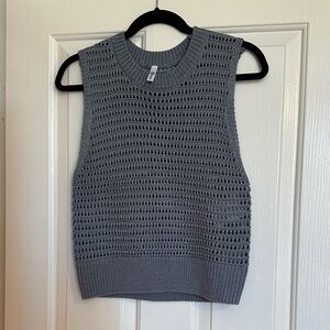 Daisy Gray Open Knit Sleeveless Top